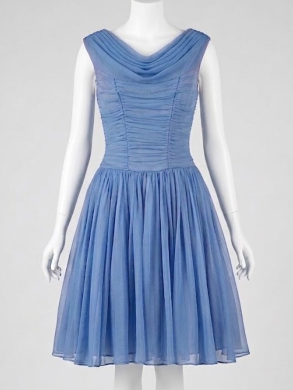 Vintage 1950's Periwinkle Blue Party Dress  | Mid-Century Cocktail Gown